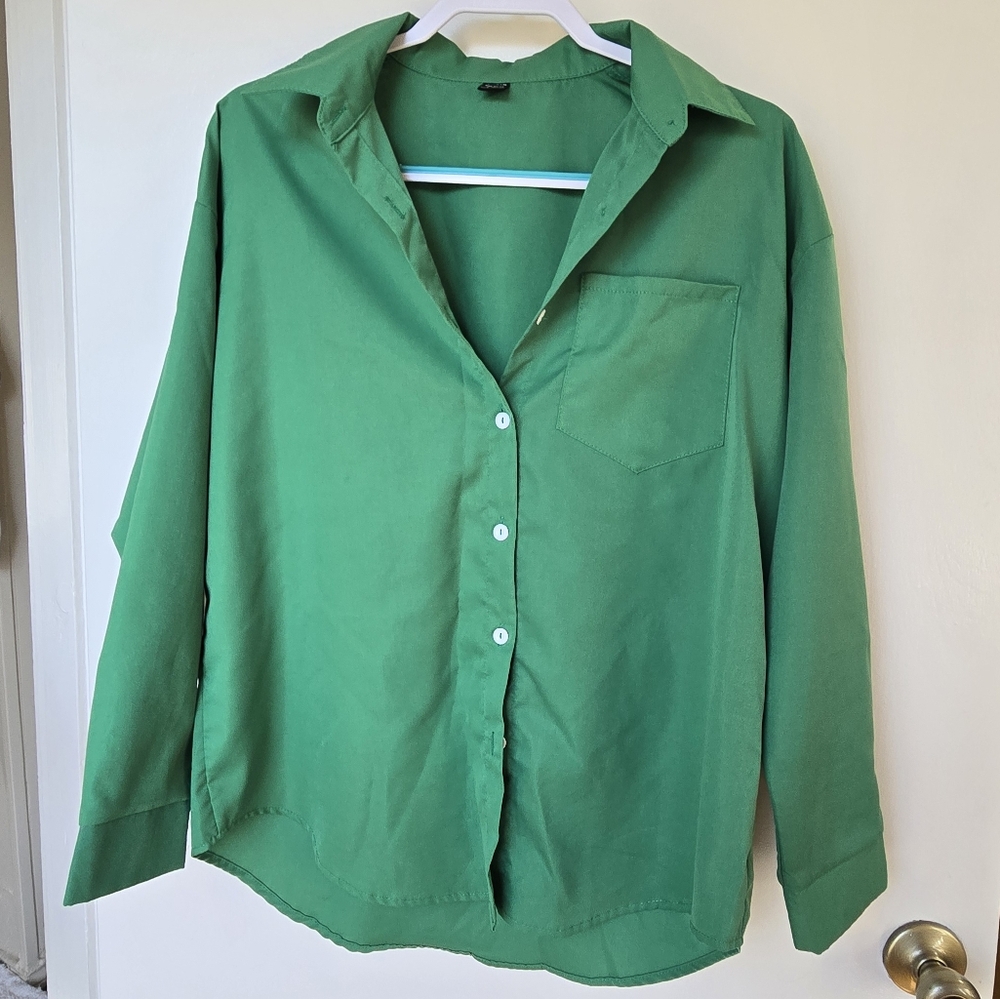 Green Button-Up Shirt